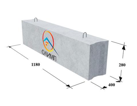 Фундаментный блок стеновой ФБС12.4.3-Т ГОСТ 13579-2018
